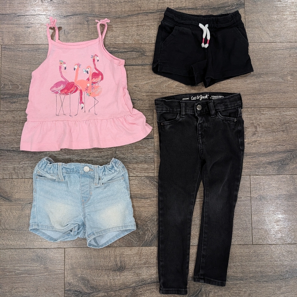 3T Toddler Girl Bundle Old Navy Shorts Carter's Tank Top Cat & Jack Pants